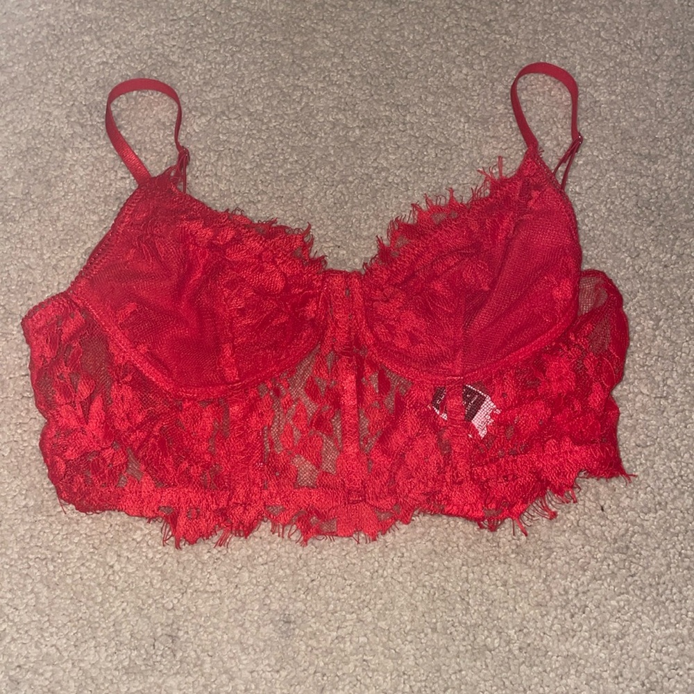 Red lace Bra/ Top